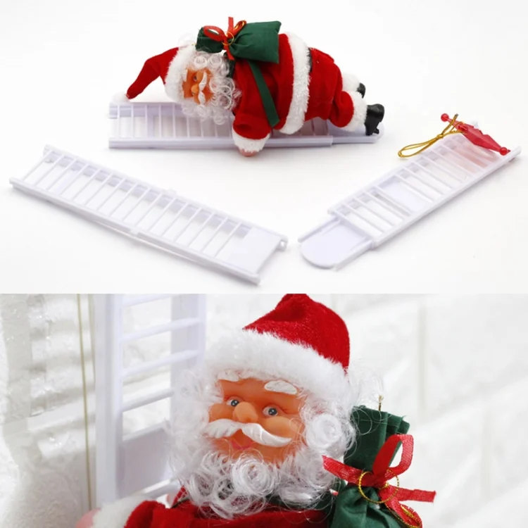 TBD01157030_3.webp Santa Claus Climb The ladder Electric Plush Toys Stuffed Electronic Music Animal Doll Christmas Toy - Image 4