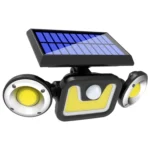 16W Solar Three-head Wall Lamp Outdoor Waterproof Human Body Induction Courtyard Wall Lamp - Image 2