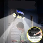 16W Solar Three-head Wall Lamp Outdoor Waterproof Human Body Induction Courtyard Wall Lamp - Image 4