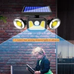 16W Solar Three-head Wall Lamp Outdoor Waterproof Human Body Induction Courtyard Wall Lamp - Image 5