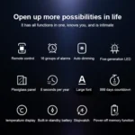 Creative Wall Clock Alarm Clock Simple Remote Control Perpetual Calendar Electronic Clock US Plug - Image 12