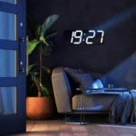 Creative Wall Clock Alarm Clock Simple Remote Control Perpetual Calendar Electronic Clock US Plug - Image 15