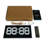 Creative Wall Clock Alarm Clock Simple Remote Control Perpetual Calendar Electronic Clock US Plug - Image 3