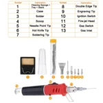 HS-1115K 10-in-1 Multifunctional Gas Soldering Iron Tool Set - Image 9