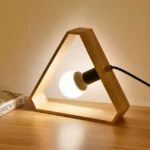Retro Wooden Art Bedroom Bedside Eye Protection LED Desk Lamp, AC 220V, US Plug
