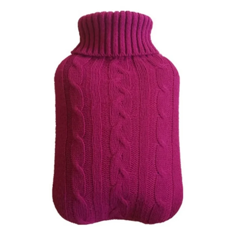 TBD0121683301A.webp Hot Water Bottle Solid Color Knitting Cover (Without Hot Water Bottle) Water-filled Hot Water Soft Knitting Bottle Velvet Bag - Image 1