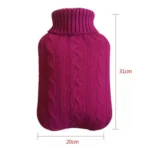 Hot Water Bottle Solid Color Knitting Cover (Without Hot Water Bottle) Water-filled Hot Water Soft Knitting Bottle Velvet Bag - Image 2