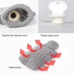 Hot Water Bottle Solid Color Knitting Cover (Without Hot Water Bottle) Water-filled Hot Water Soft Knitting Bottle Velvet Bag - Image 4