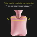 Hot Water Bottle Solid Color Knitting Cover (Without Hot Water Bottle) Water-filled Hot Water Soft Knitting Bottle Velvet Bag - Image 6