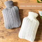 Hot Water Bottle Solid Color Knitting Cover (Without Hot Water Bottle) Water-filled Hot Water Soft Knitting Bottle Velvet Bag - Image 7