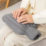 Hot Water Bottle Solid Color Knitting Cover (Without Hot Water Bottle) Water-filled Hot Water Soft Knitting Bottle Velvet Bag - Image 8