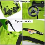 Reusable Folding Portable Shopping Bags Buy Vegetables Bag High Capacity Shopping Food Organizer Trolley Bag Wheels Bag Handbag - Image 3