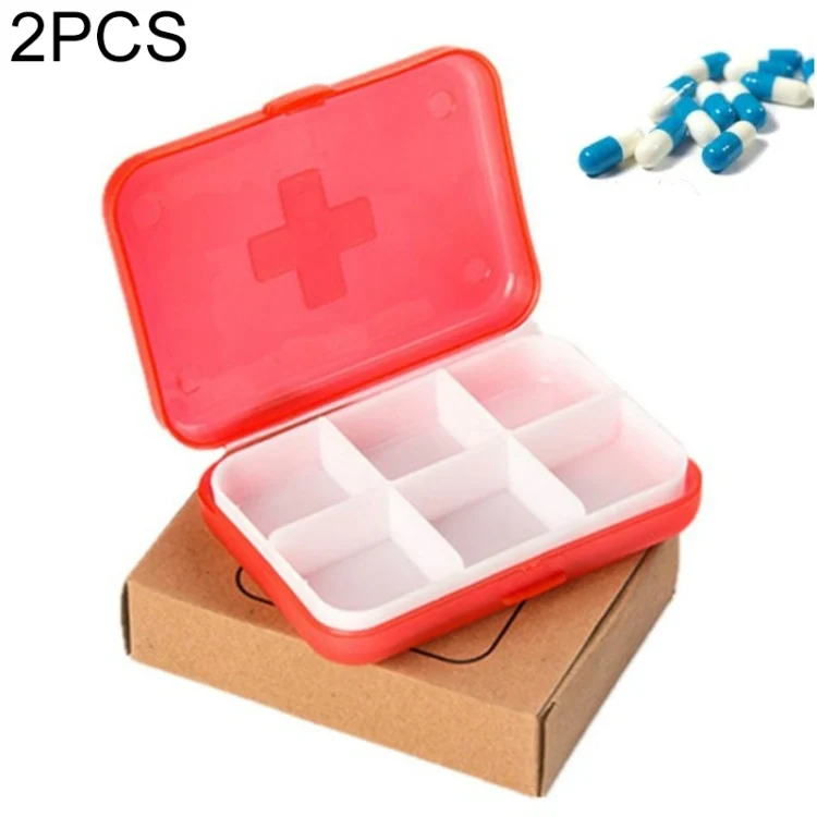 TBD0122951701A.webp 2 PCS Mini 6 Slots Portable Vitamin Medical Organizer - Image 1