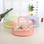 Plastic Round Handle Storage BoxePortable Cake Box - Image 5