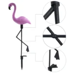 3 in 1 Waterproof Solar Flamingo Lawn Light LED Garden Path Landscape Lights Night Lamp - Image 4