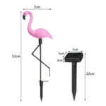 3 in 1 Waterproof Solar Flamingo Lawn Light LED Garden Path Landscape Lights Night Lamp - Image 5