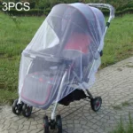 3 PCS 150cm Baby Pushchair Mosquito Insect Shield Net Safe Infants Protection Mesh Stroller Accessories Mosquito Net