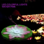 3 Color LED Flood Light Artificial Lotus Floating Flower Shape Lamps For Outdoor Swimming Pool Wishing Party - Image 2