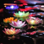 3 Color LED Flood Light Artificial Lotus Floating Flower Shape Lamps For Outdoor Swimming Pool Wishing Party - Image 3