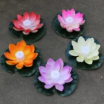 3 Color LED Flood Light Artificial Lotus Floating Flower Shape Lamps For Outdoor Swimming Pool Wishing Party - Image 5