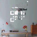 Home Mirror Surface Sticker Home Office Decorative Mirrors 3D Stereo Clock Acrylic Mirror Clock Block Combination Clock - Image 6