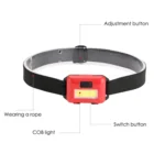 2 PCS Mini COB LED Headlamp Adjustable Camping Torch Lamp Light with 3 Modes - Image 7