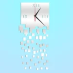 Mirror Clock Personality Wall Clock Three-dimensional Wall Decoration Mosaic Wall Clock - Image 2