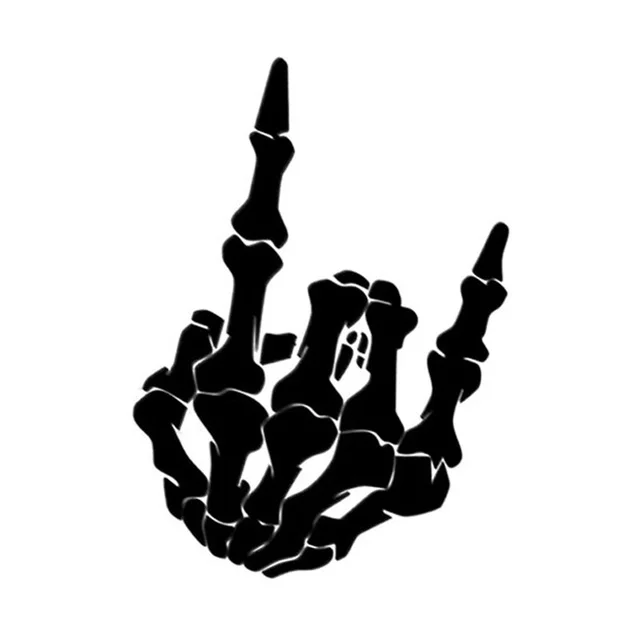 10 PCS QYPF Skull Finger Pattern Car Sticker Vinyl Decoration, Size: 13x18cm