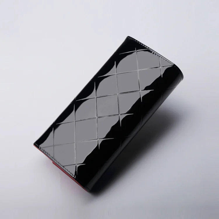 TBD0133401901A_1.webp Cowhide Leather Wallet Luxury Design Ladies Party Clutch Patent Leather Purses Long Card Holder - Image 2
