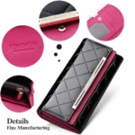 Cowhide Leather Wallet Luxury Design Ladies Party Clutch Patent Leather Purses Long Card Holder - Image 9