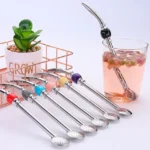 Washable Stainless Steel Straw Spoon Filter Slip Tea Tableware - Image 3