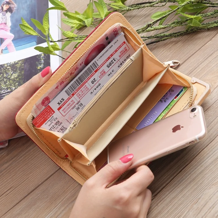 TBD0135548001C_4.webp Embossed Lingge Long Wallet Retro Pattern Multi-Card Clutch Bag - Image 5