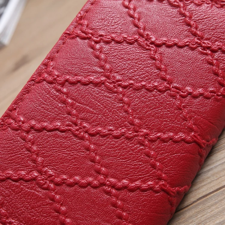 TBD0135548001C_5.webp Embossed Lingge Long Wallet Retro Pattern Multi-Card Clutch Bag - Image 6
