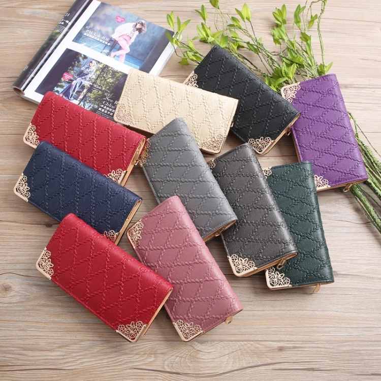 TBD0135548001C_6.webp Embossed Lingge Long Wallet Retro Pattern Multi-Card Clutch Bag - Image 7