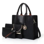 3 in 1 Leather Women Large Tote Bags Shoulder Bag Messenger Bag Purse - Image 2