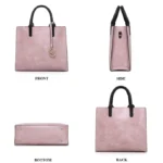 3 in 1 Leather Women Large Tote Bags Shoulder Bag Messenger Bag Purse - Image 7