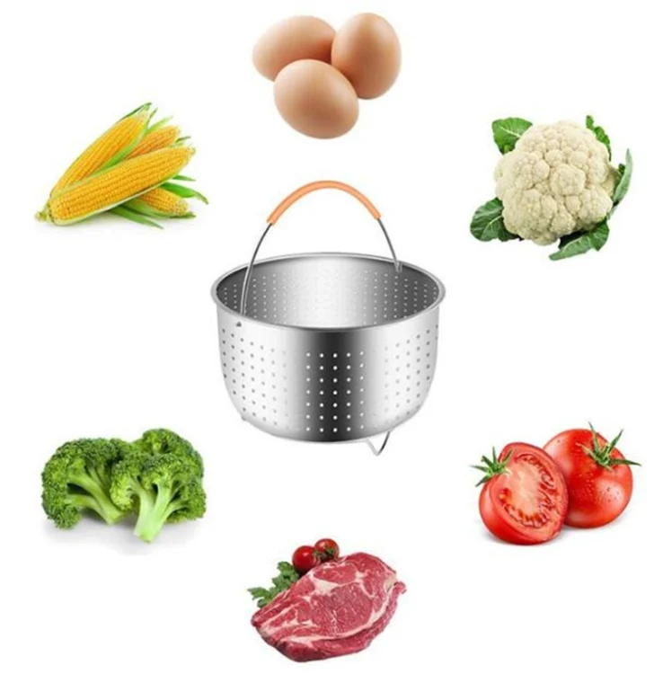 TBD0137404601_8.webp Stainless Steel Steaming Basket Plug-in Silicone Handle Pressure Cooker Steamer Kitchen Cooker Accessories - Image 9
