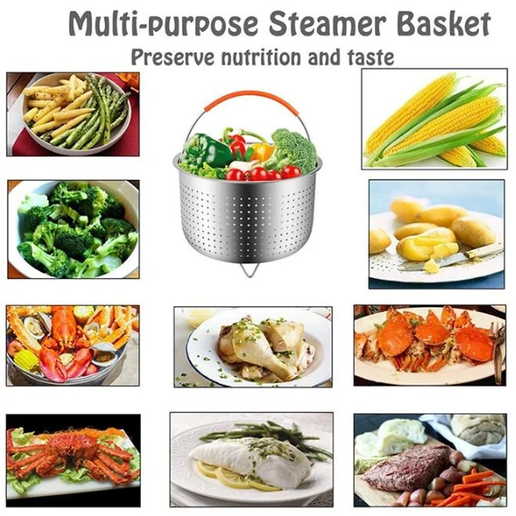 TBD0137404601_9.webp Stainless Steel Steaming Basket Plug-in Silicone Handle Pressure Cooker Steamer Kitchen Cooker Accessories - Image 10