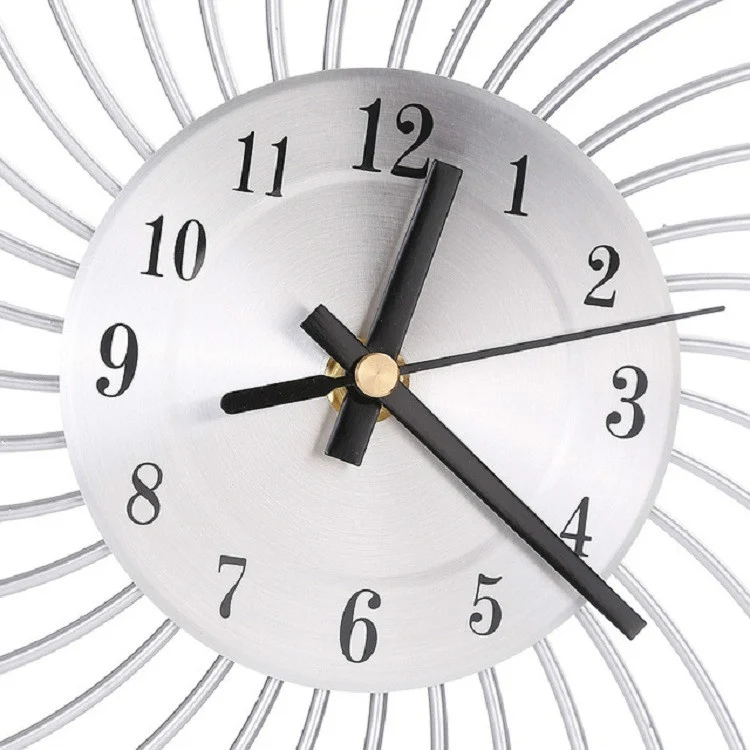 TBD0137545801A_2.webp Wrought Iron Crystal Wall Clock Mute Metal Wall Clock for Living Room Bedroom - Image 3