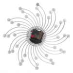 Wrought Iron Crystal Wall Clock Mute Metal Wall Clock for Living Room Bedroom - Image 5