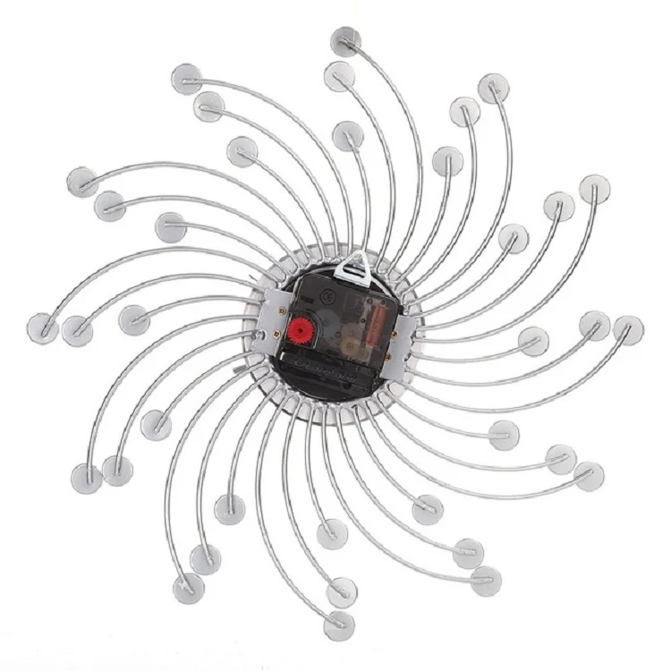 TBD0137545801A_4.webp Wrought Iron Crystal Wall Clock Mute Metal Wall Clock for Living Room Bedroom - Image 5