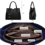 2 in 1 Vintage Messenger Bags Shoulder Handbag Women Crocodile Pattern Composite Bag Leather Wallet - Image 3