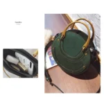 Circular Scrub PU Leather Women Bags Retro Handbag Shoulder Mini Bag - Image 10