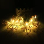 1.5m 10 LEDs Retro Iron Metal Diamond Home Decoration LED Fairy String Light - Image 5
