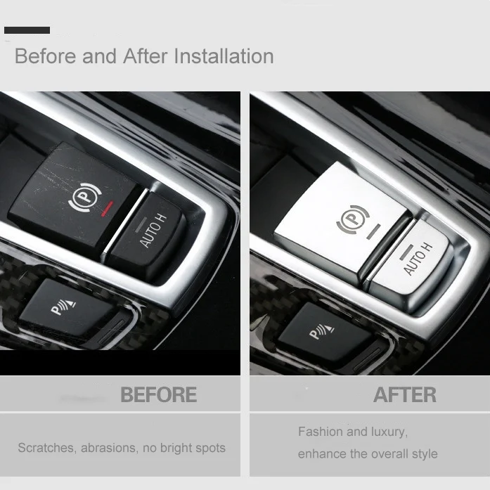 TBD0148793901A_3.webp SRXTZM Parking Brake Switch P Button Cover ABS Chrome for BMW F10 F07 F01 X3 F25 X4 F26 F11 F06 X5 F15 X6 F16 Accessories - Image 4