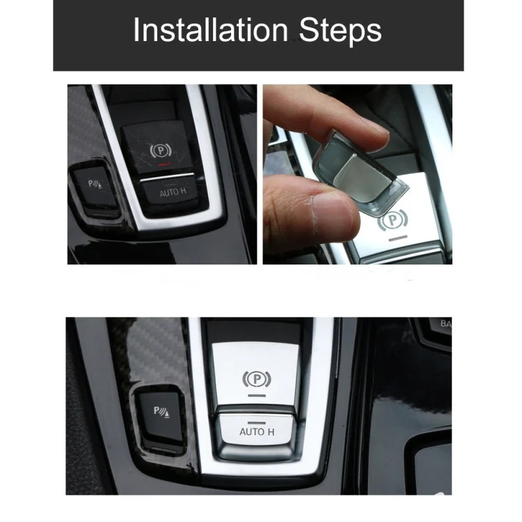 TBD0148793901A_4.webp SRXTZM Parking Brake Switch P Button Cover ABS Chrome for BMW F10 F07 F01 X3 F25 X4 F26 F11 F06 X5 F15 X6 F16 Accessories - Image 5