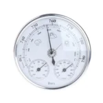 THB9392 Wall Hanging Household Weather Station Barometer Thermometer Hygrometer, 128mm (Silver)
