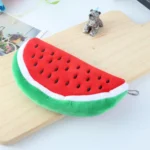 Cute Watermelon Shape Plush Pencil Bag - Image 2