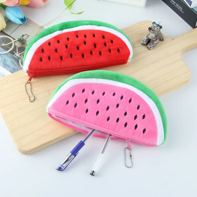 TBD0151255501A_6.webp Cute Watermelon Shape Plush Pencil Bag - Image 7