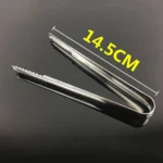 Stainless Steel Light Body Small Sugar Clip Cube Sugar Clip Thickened Ice Clip, Specification:9 Inches Black Handle - Image 2